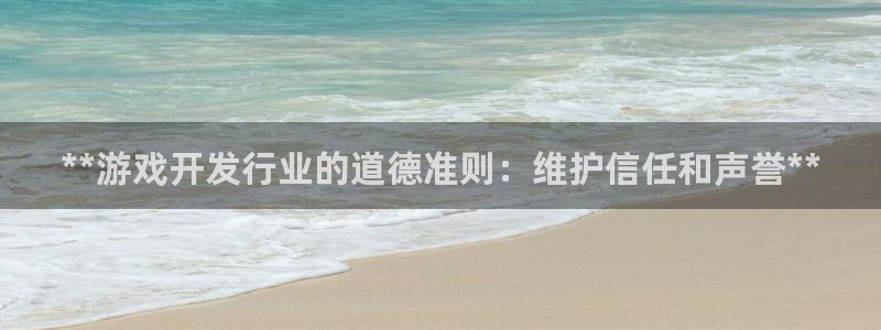 大满贯娱乐官网客户端下载：**游戏开发行业的道德准则：维护信任和声誉**